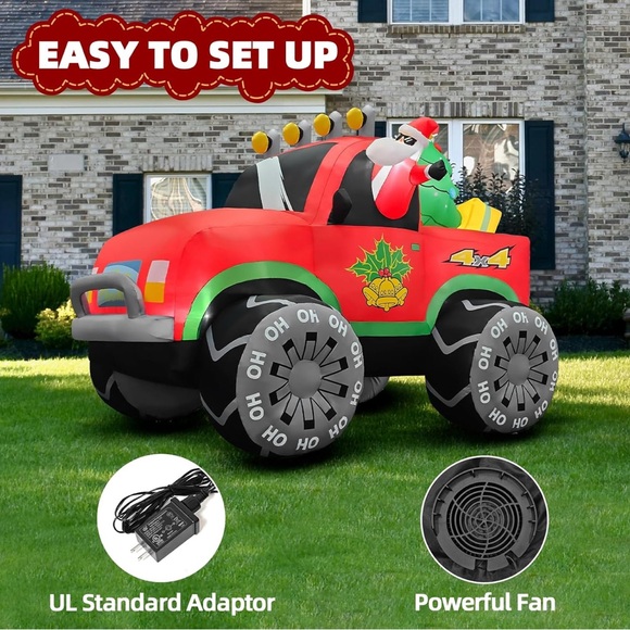 Festive Inflatable Santa Truck Toy